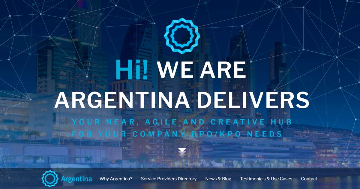 Así se ve el portal Argentina Deliveres en su inicio