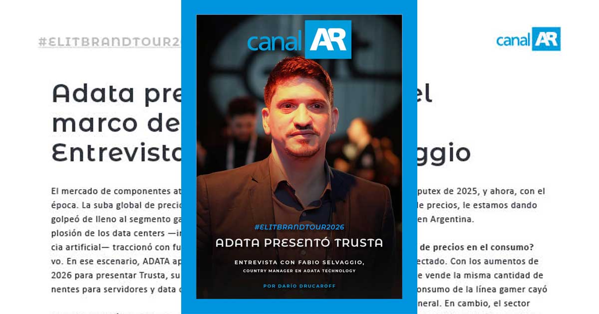 Fabio Selvaggio, Country Manager de ADATA, XPG y Trusta, en la Revista Digital CanalAR