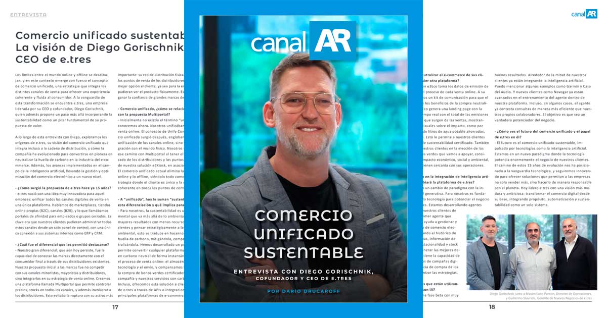 Entrevista con Diego Gorischnik en la revista digital CanalAR