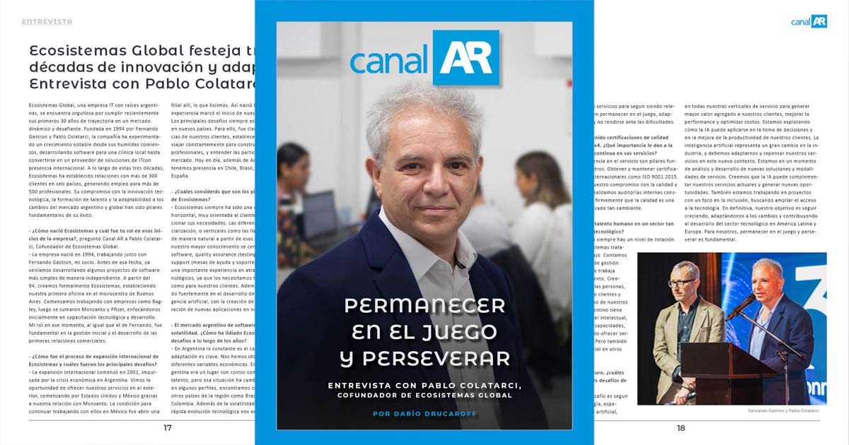 Pablo Colatarci, Cofundador de Ecosistemas Global