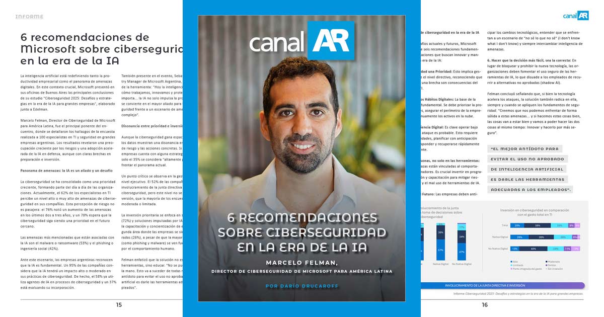 Nota con Marcelo Felman en la nueva edición de la revista digital CanalAR