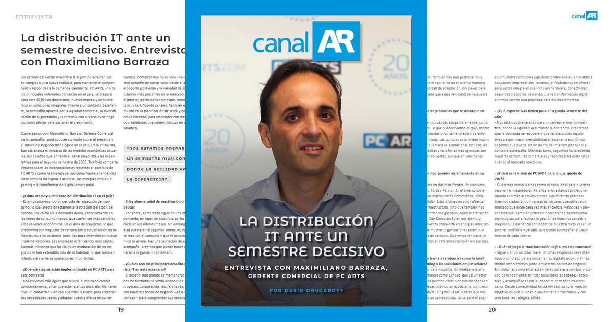 Entrevista con Maximiliano Barraza, Gerente Comercial de PC ARTS, en la edicin 10 de la Revista Digital CanalAR