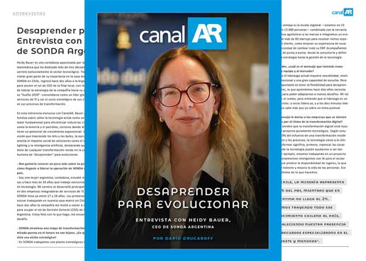 Desaprender para evolucionar. Entrevista con Heidy Bauer, CEO de SONDA Argentina