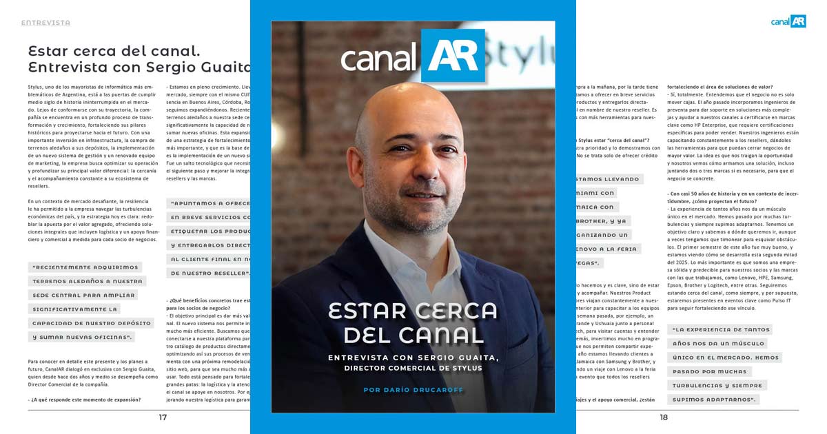 Entrevista con Sergio Guaita en la última edición de la Revista Digital CanalAR